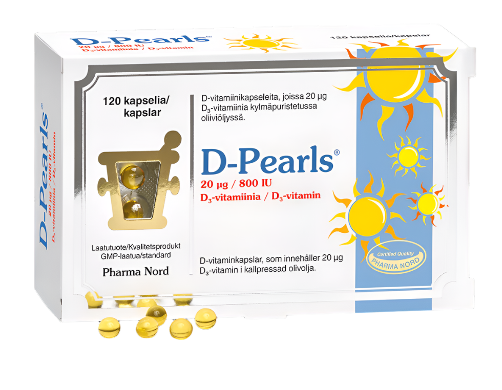 Pharma Nord D-Pearls D-vitamiini 20 µg 120 kaps.