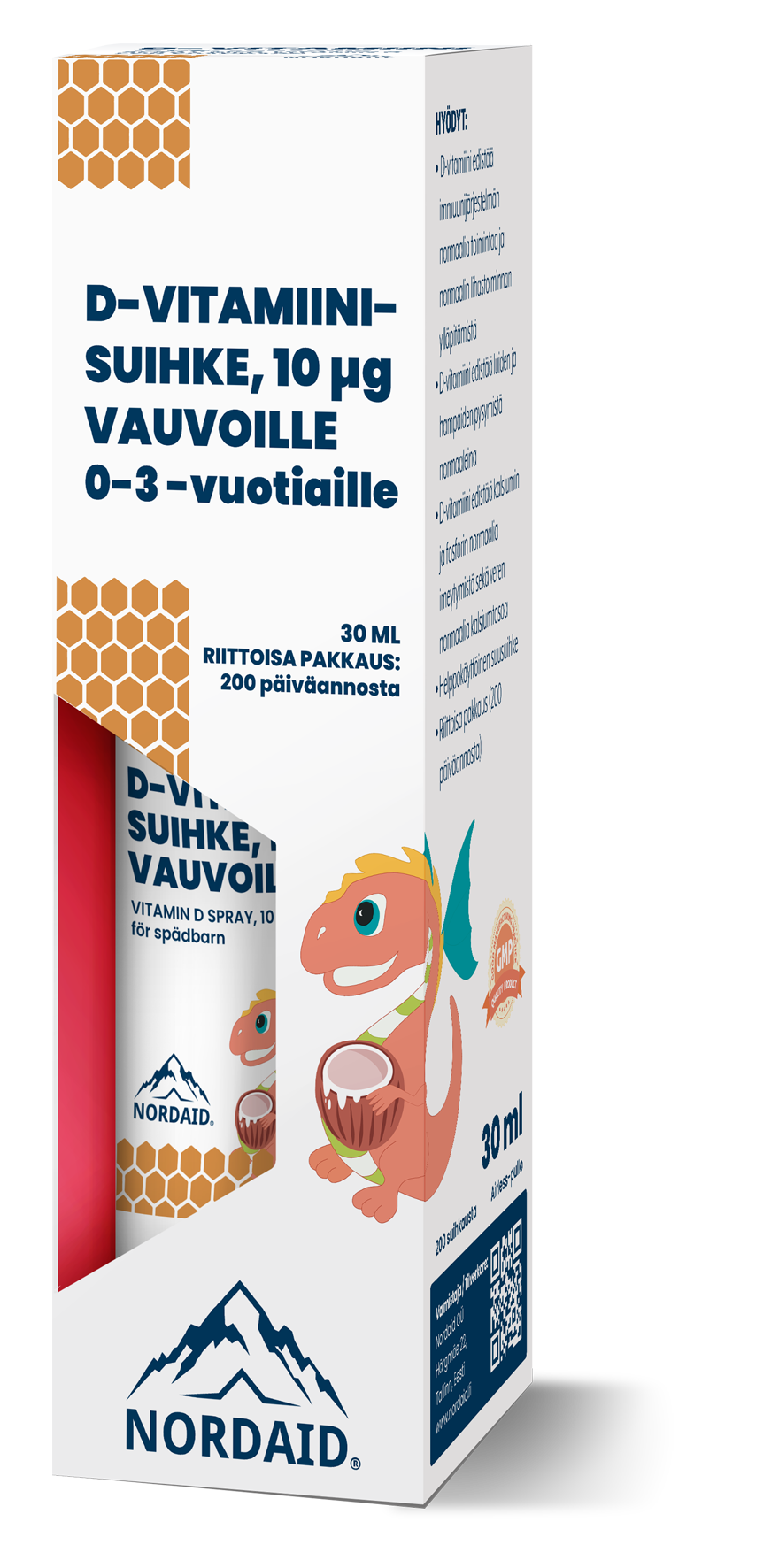 Nordaid D-Vitamiinisuihke 10 µg - Vauvoille (0-3 v) 30 ml