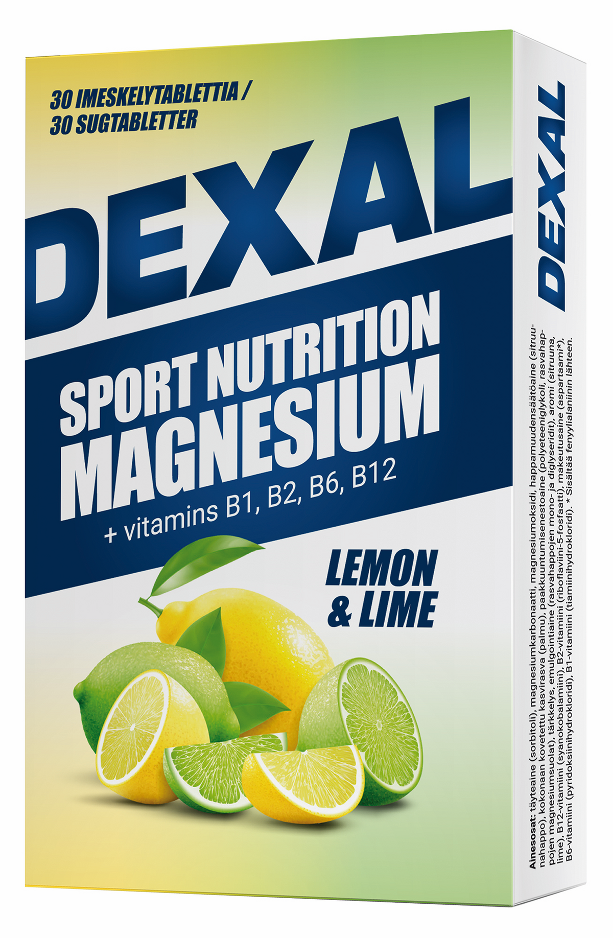 Dexal Sport Nutrition - Magnesium + B-vitamiinit Sitruuna- Lime 30 Imeskelytablettia
