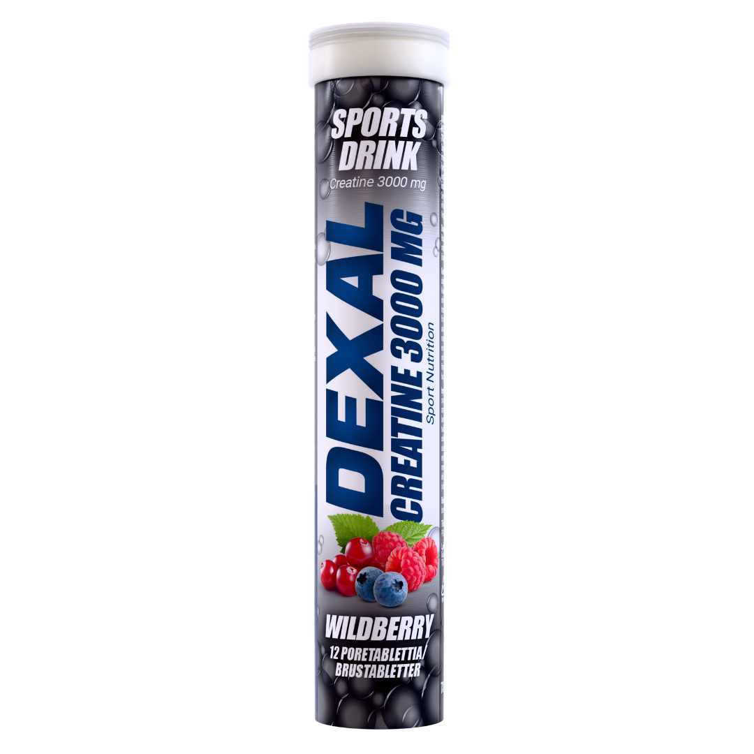 Dexal Sport Nutrition Creatine 3000 mg - Kreatiini 12 Poretablettia Metsämarja
