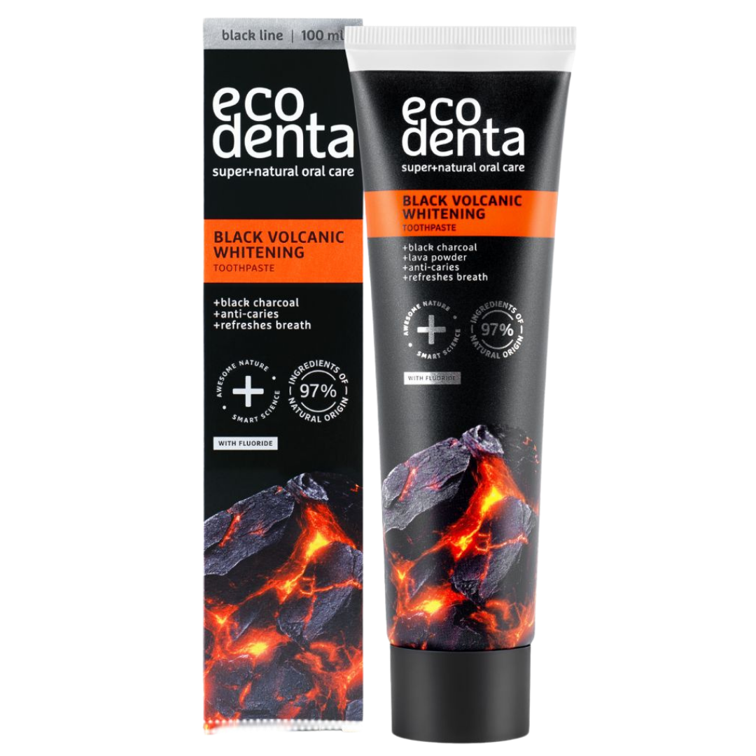 Ecodenta Black Volcanic Whitening Toothpaste - Valkaiseva Hammastahna 100 ml