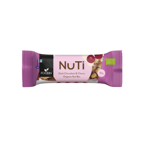 Foodin NUTI Dark Chocolate & Cherry - Raakasuklaa ja kirsikkapatukka 35g