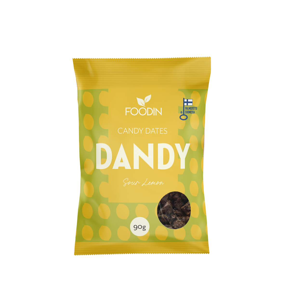 Foodin Dandy Candy Dates Sour Lemon - Karkkitaateli Kirpeä Sitruuna 90 g