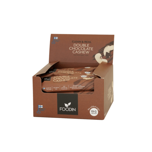 Foodin Clean & Real Double Chocolate Cashew - Proteiinipatukka tukkupakkaus 12 x 55 g