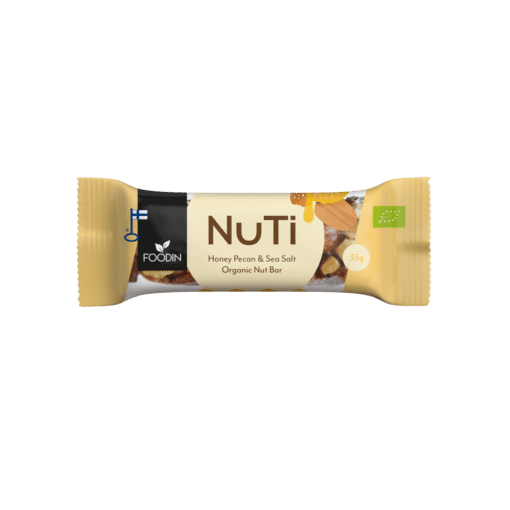 Foodin NUTI Honey Pecan & Sea Salt - Cashewpähkinä, pekaanipähkinä, hunaja ja merisuolapatukka 35g