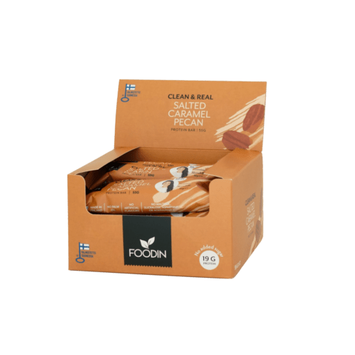 Foodin Clean & Real Salted Caramel Pecan - Proteiinipatukka tukkupakkaus 12 x 55 g