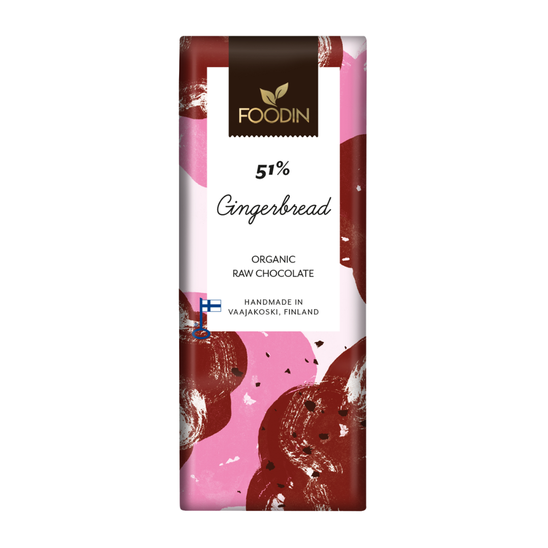 Foodin Gingerbread Raakasuklaa 51 % 40 g