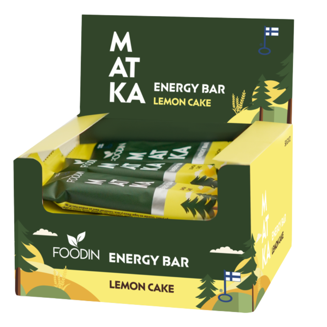 Foodin MATKA Energy Bar Lemon Cake - Energiapatukka Sitruunakakku 12 x 50 g TUKKUPAKKAUS