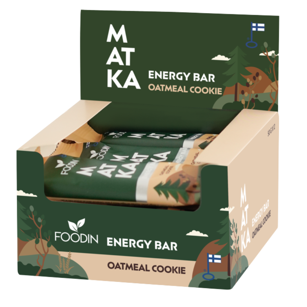 Foodin MATKA Energy Bar Oatmeal Cookie - Energiapatukka Kaurakeksi 12 x 50 g TUKKUPAKKAUS