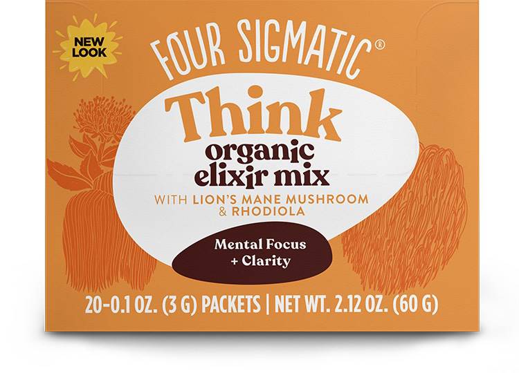 Four Sigmatic Mushroom Think Elixir Mix - Ruusunmarja, rantaminttu ja ruusujuuri sienijuomajauhe 20 annospussia