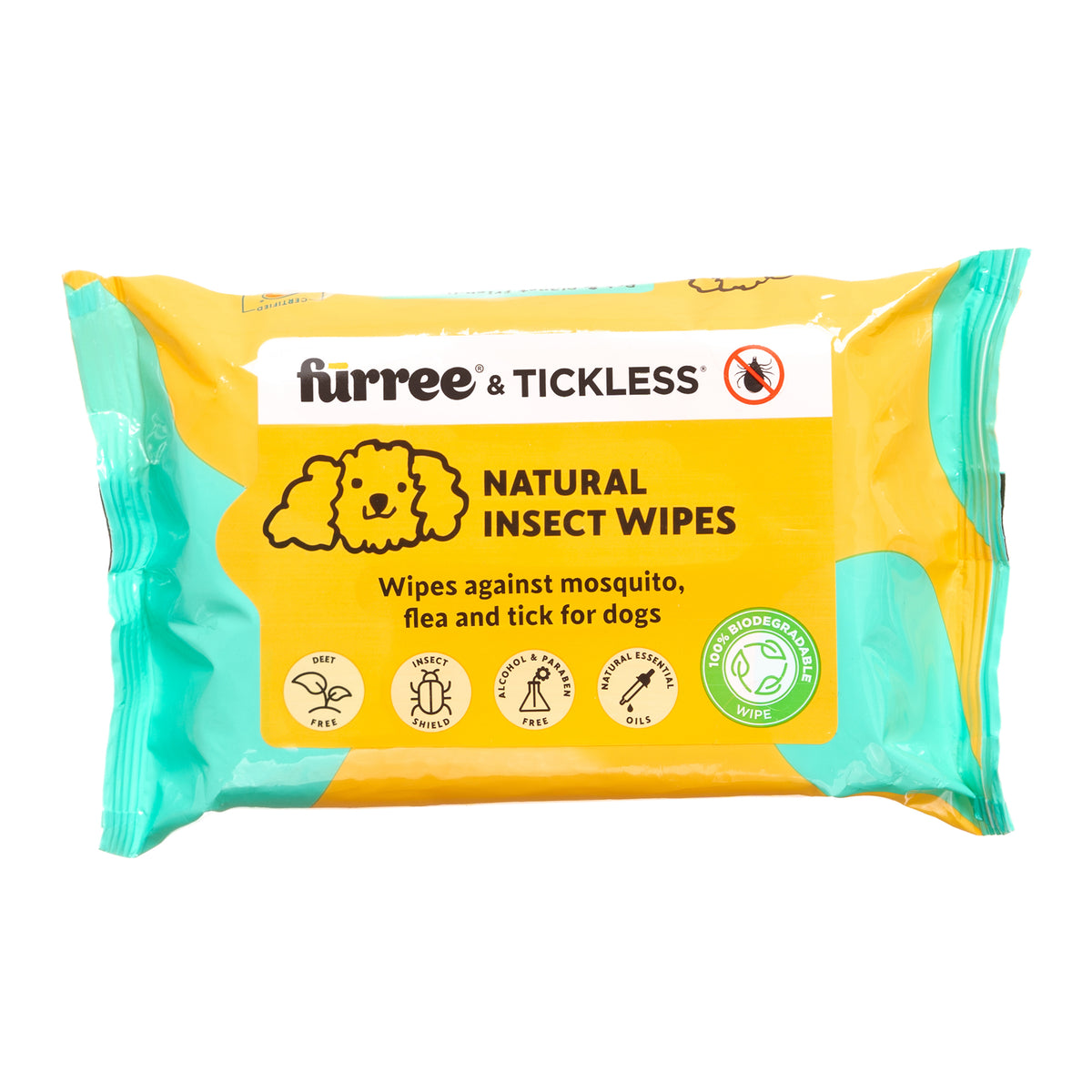 Furree & Tickless Natural Insect Wipes - Kosteuspyyhe Eläimille 20 kpl