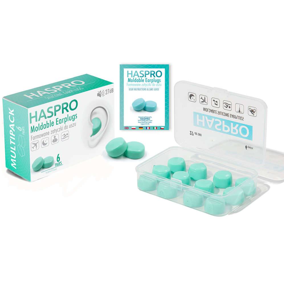 Haspro Moldable Earplugs - Silikonikorvatulpat 6 paria