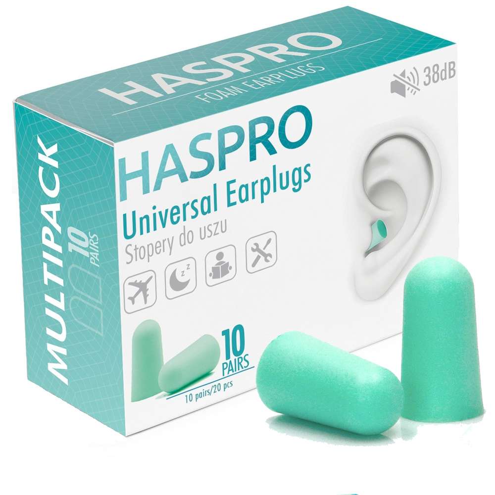 Haspro Universal Earplugs - Korvatulpat 10 paria