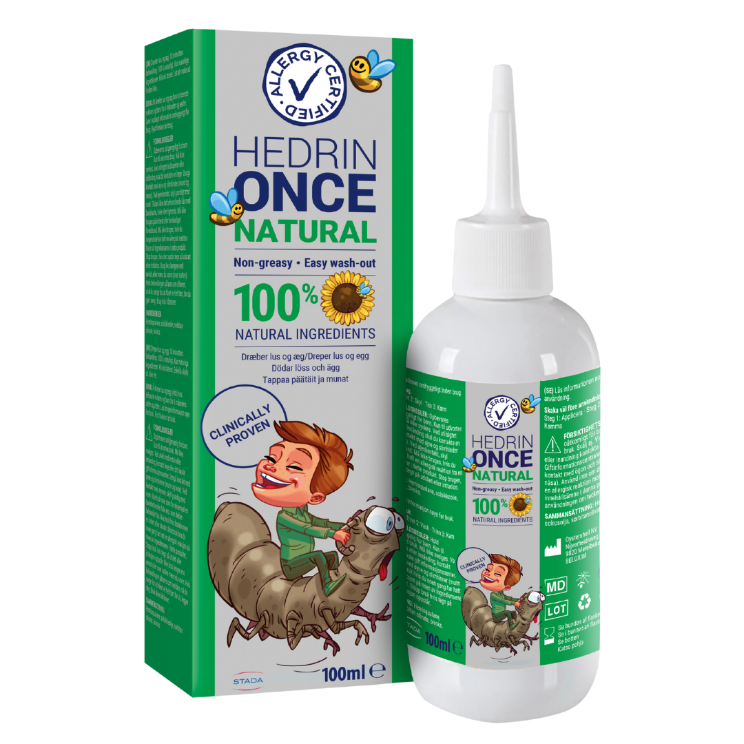 Hedrin Once Natural 100 ml luonnollinen ja tehokas täihoito päätäit sinunapteekki.fi