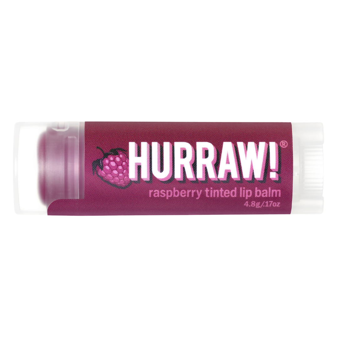 Hoitava ja sävyttävä Hurraw! Raspberry Tinted Lip Balm huulivoide.