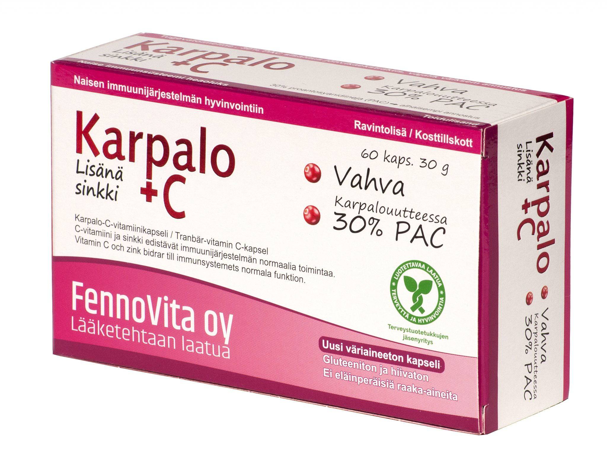 FennoVita Karpalo C Sinkki 60 Kaps fennovita-karpalo-c-sinkki-60-kaps