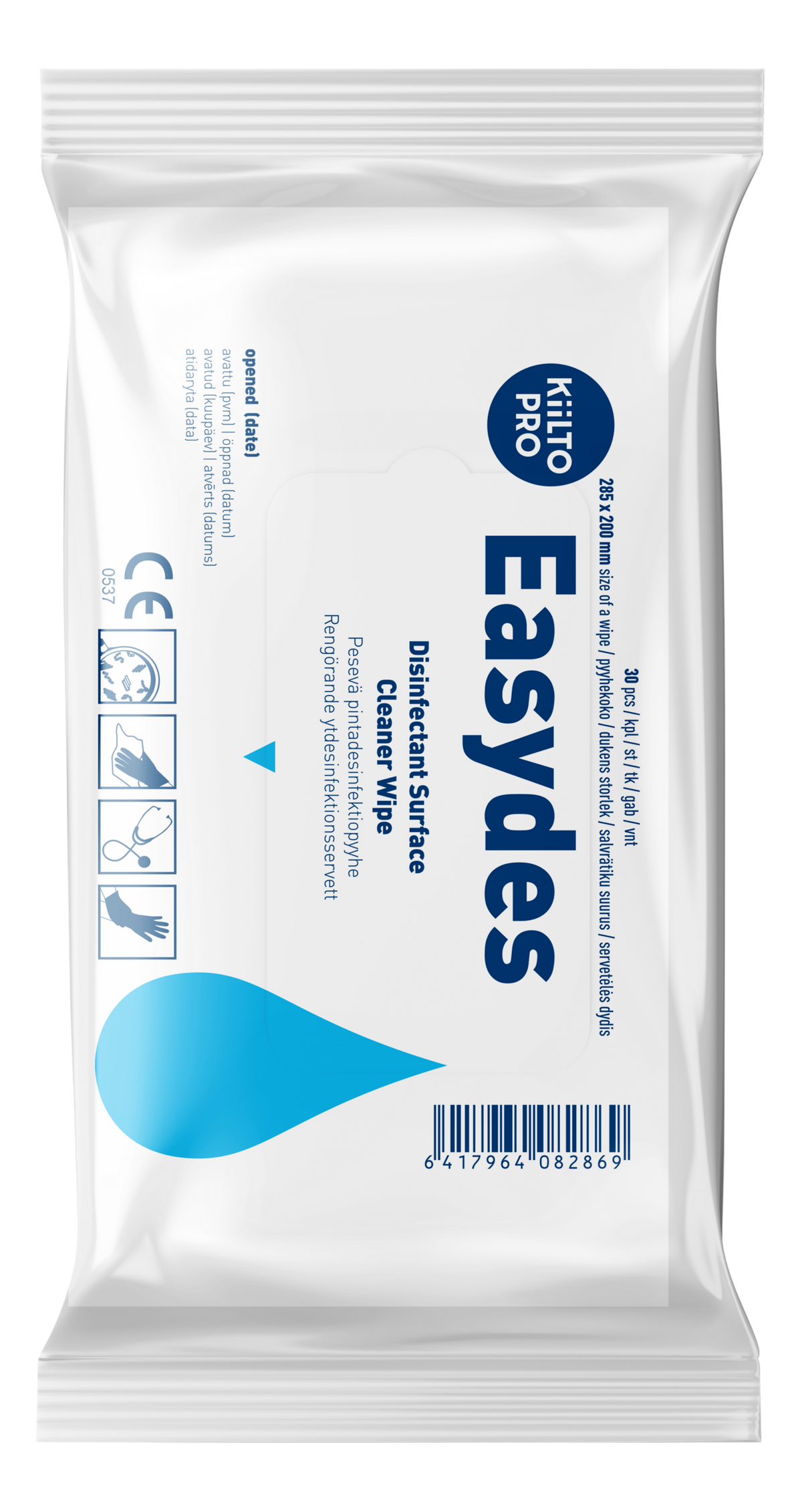 Kiilto Pro Easydes Cleaner Wipe - Desinfektiopyyhe 30 kpl