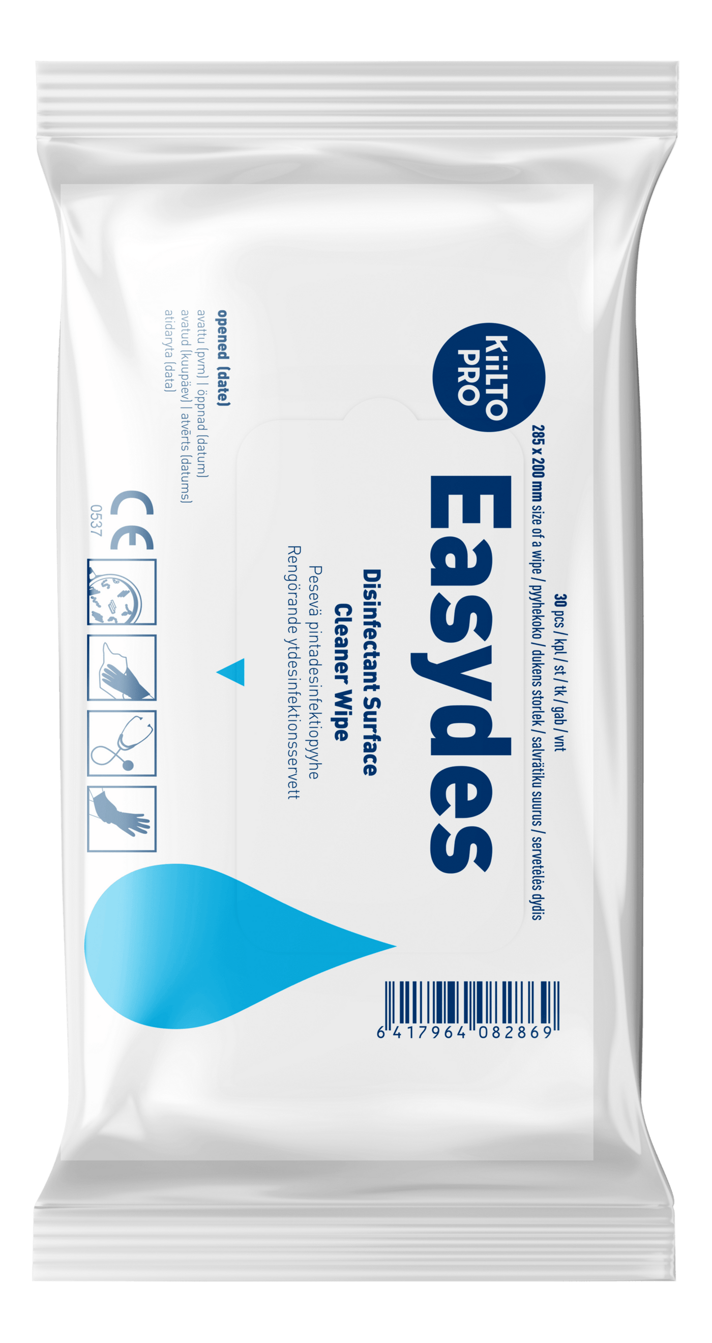 Kiilto Pro Easydes Cleaner Wipe - Desinfektiopyyhe 30 kpl - Sinunapteekki.fi