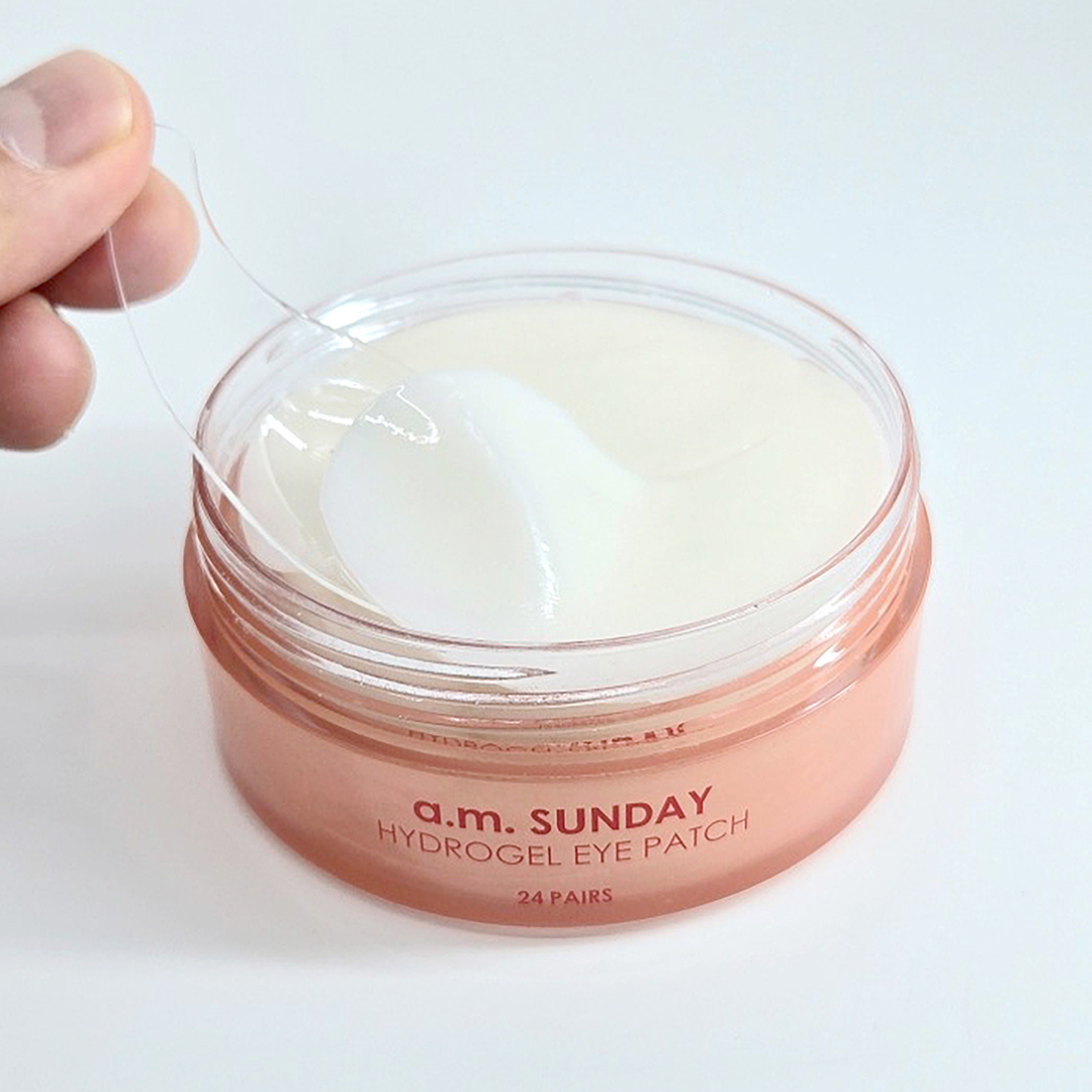 KOCOSTAR a.m Sunday Hydrogel Eye Patch 24 pairs Hydrogeelinaamiot silmänympärysiholle 24 paria tekstuurikuva