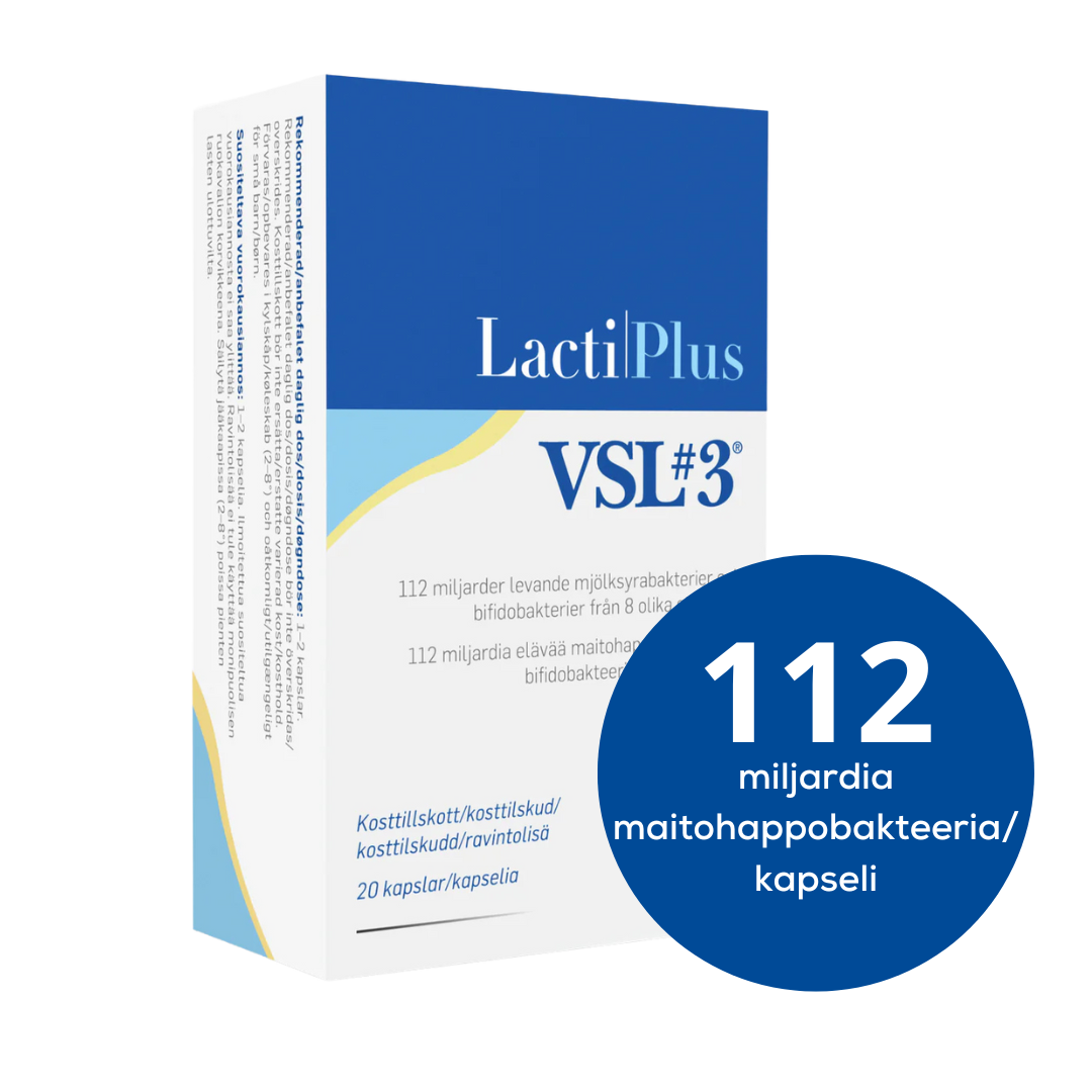 LactiPlus VSL#3 Maitohappobakteeri 20 kapselia - 112 miljardia / kaps. - Sinunapteekki.fi