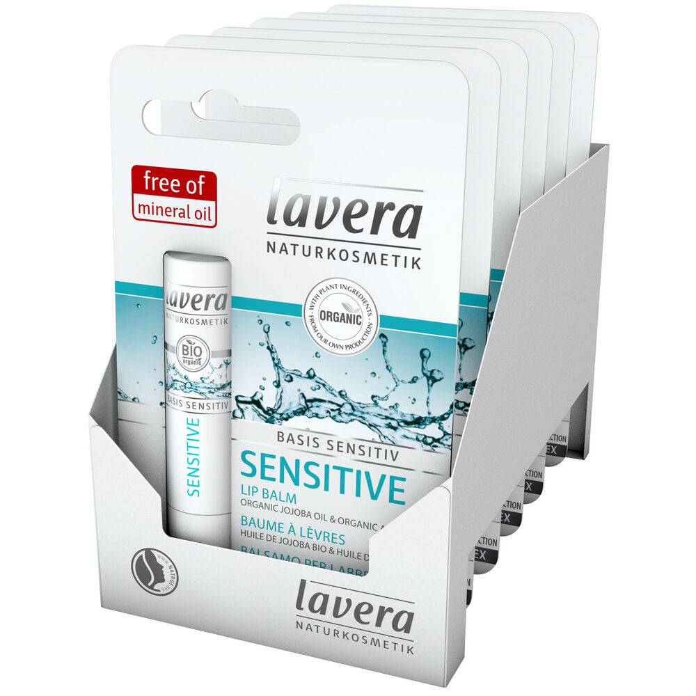 Lavera Basis Sensitiv Sensitive Lip Balm - Huulivoide TUKKUPAKKAUS 6 kpl
