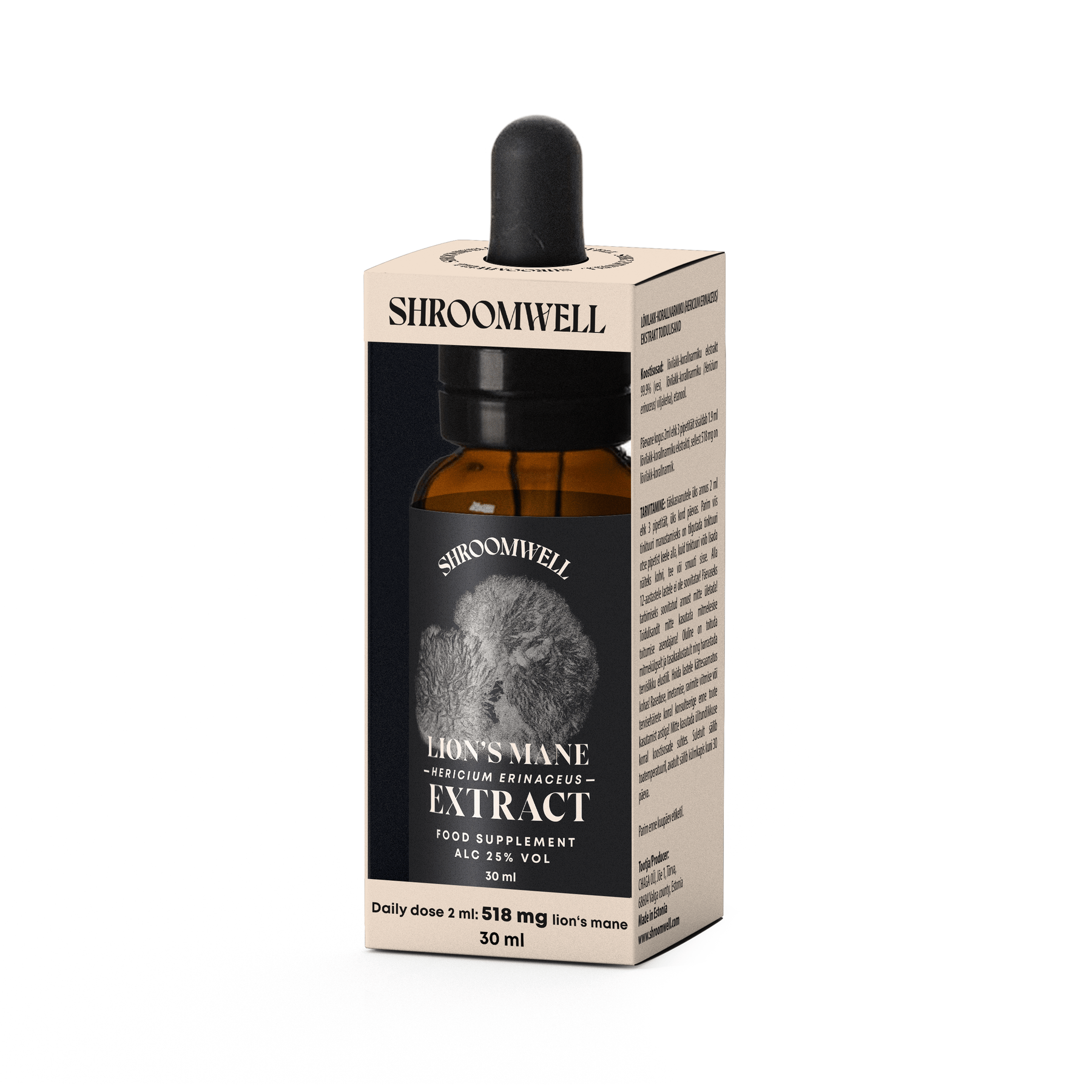 Shroomwell Lion's Mane Tinktuura 30 ml - Sinunapteekki.fi
