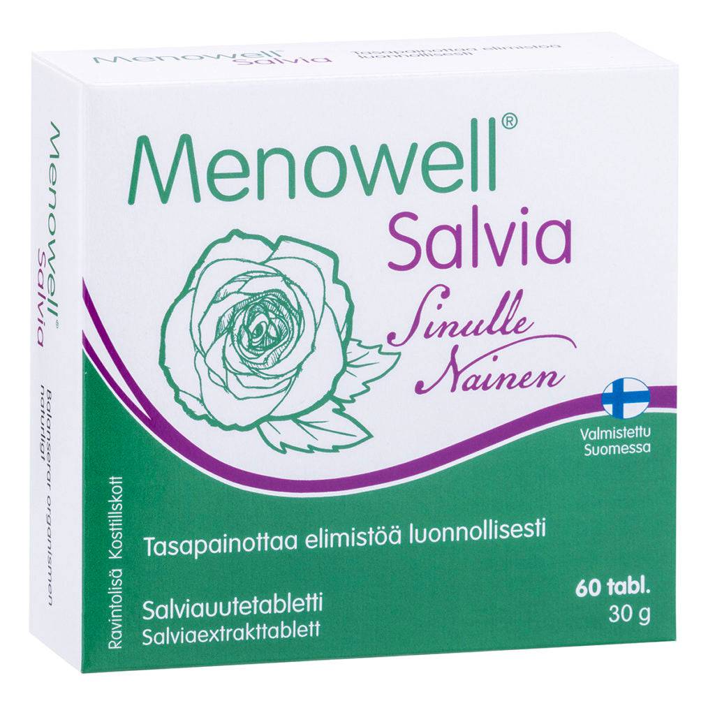 Menowell Salvia - Salviauutetabletti 60 tabl. - Sinunapteekki.fi