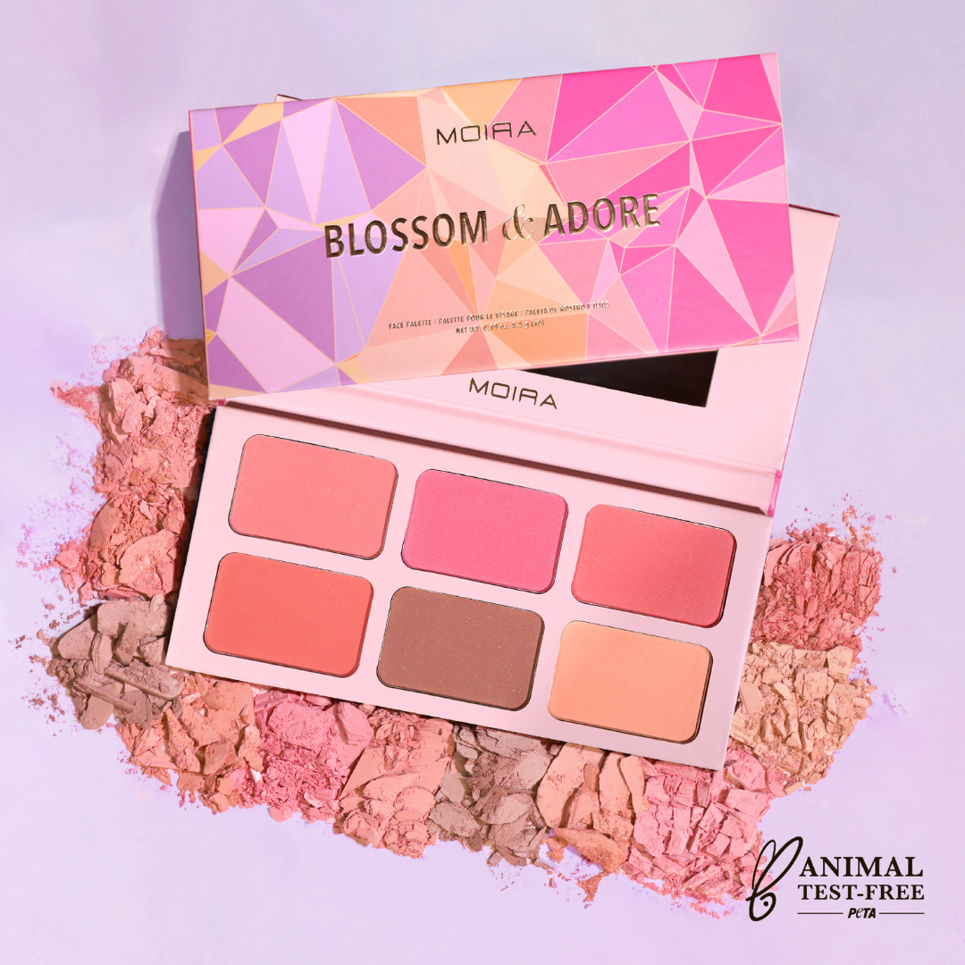 MOIRA Blossom & Adore Face Palette - Poskipunapaletti kuusi sävyä fiiliskuva sävyt