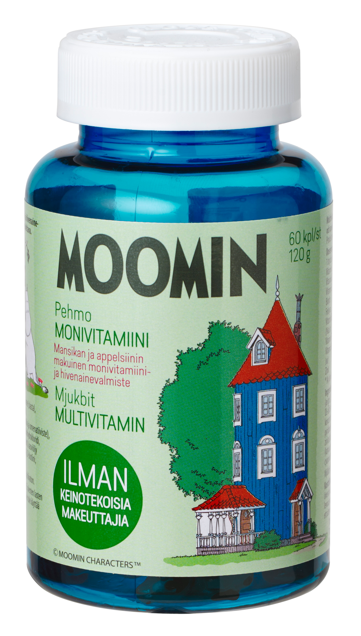 Moomin Pehmo Monivitamiini 60 kpl - Mansikan ja appelsiinin makuinen - erä
