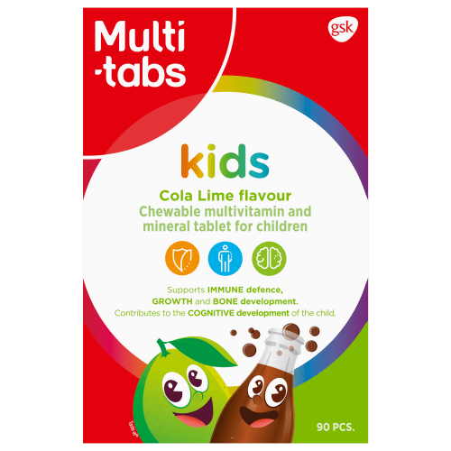 Multi-tabs Kids Kola-lime Monivitamiini 90 purutablettia