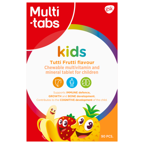 Multi-tabs kids Tutti Frutti Monivitamiini 90 purutablettia
