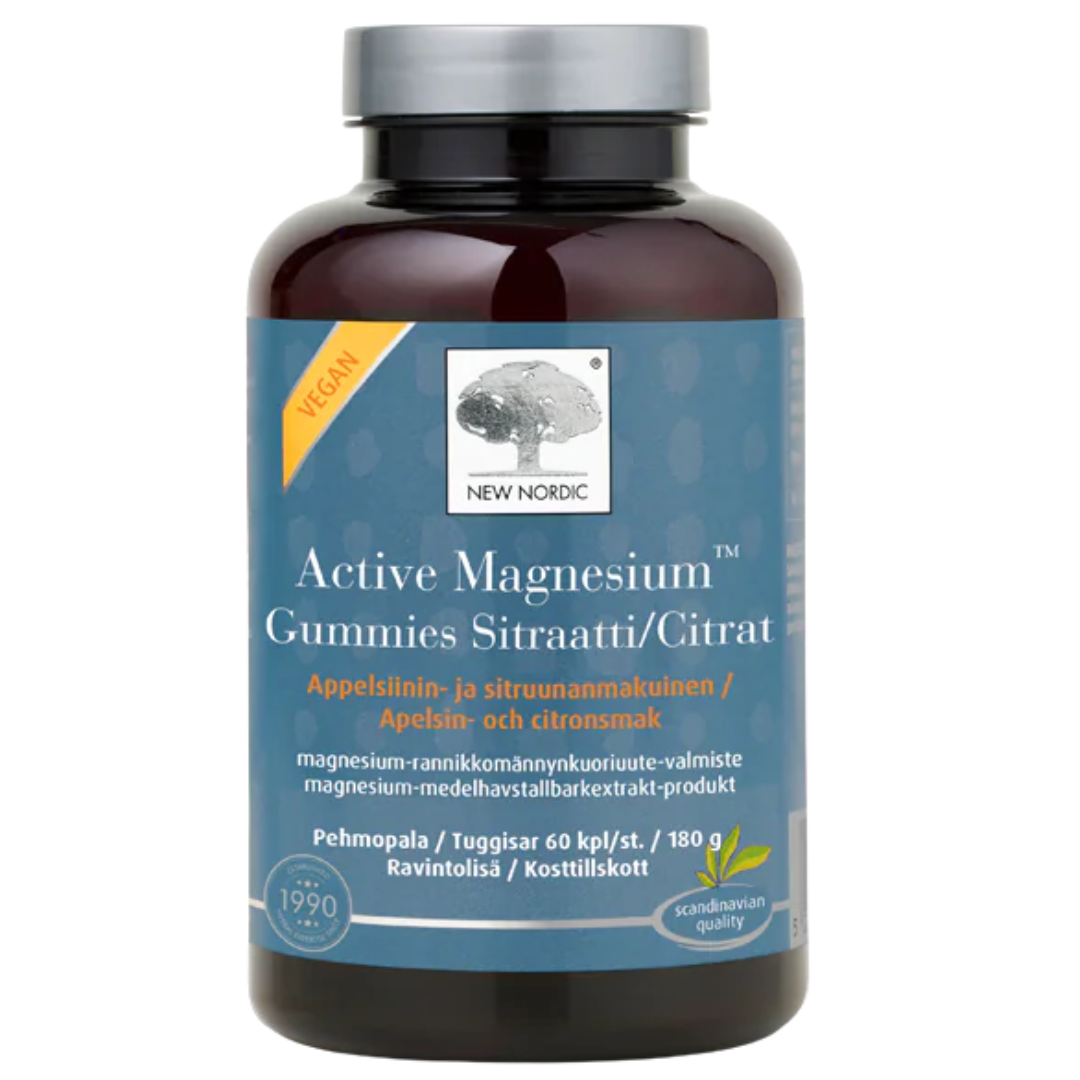 New Nordic Active Magnesium Gummies - Magnesiumsitraatti Pehmopalat 60 kpl