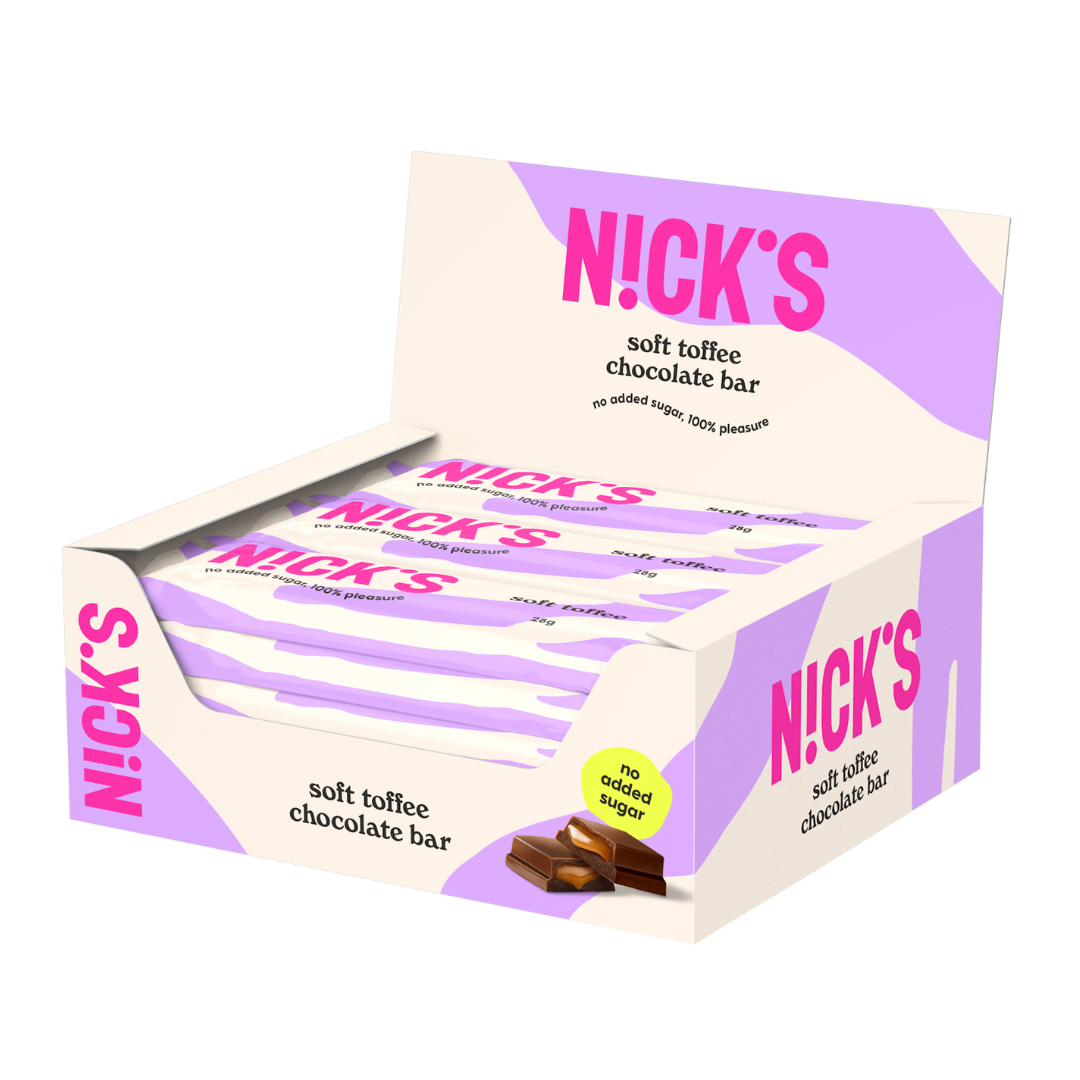 Nick's Soft Toffee Chocolate Bar - Suklaapatukka 15 x 28 g TUKKUPAKKAUS