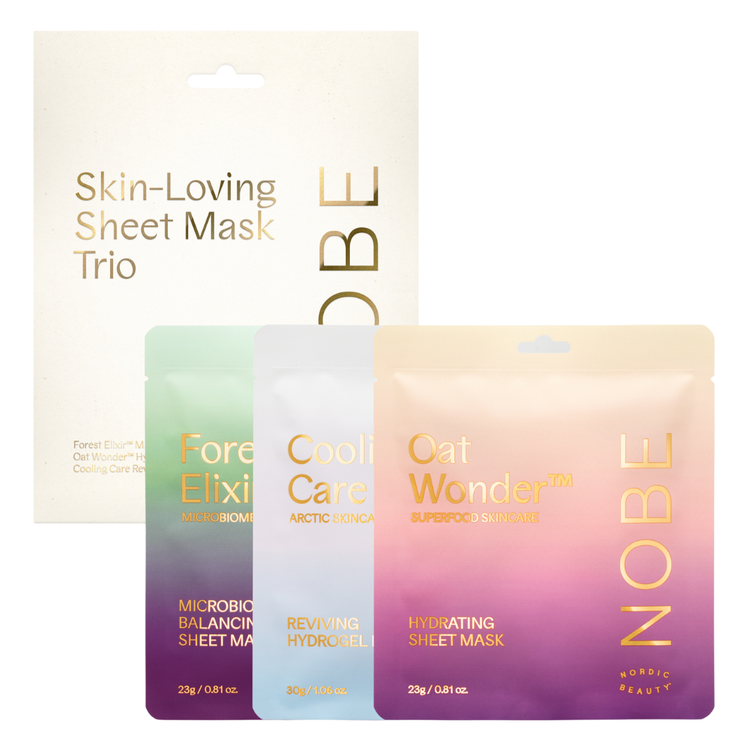 NOBE Skin-Loving Sheet Mask Trio, kasvonaamiosetti, lahjapakkaus, sinunapteekki.fi