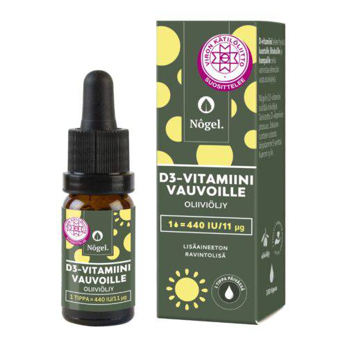 Nogel D3-Vitamiinitipat Vauvoille 440 IU/ 11 µg 10 ml - Sinunapteekki.fi