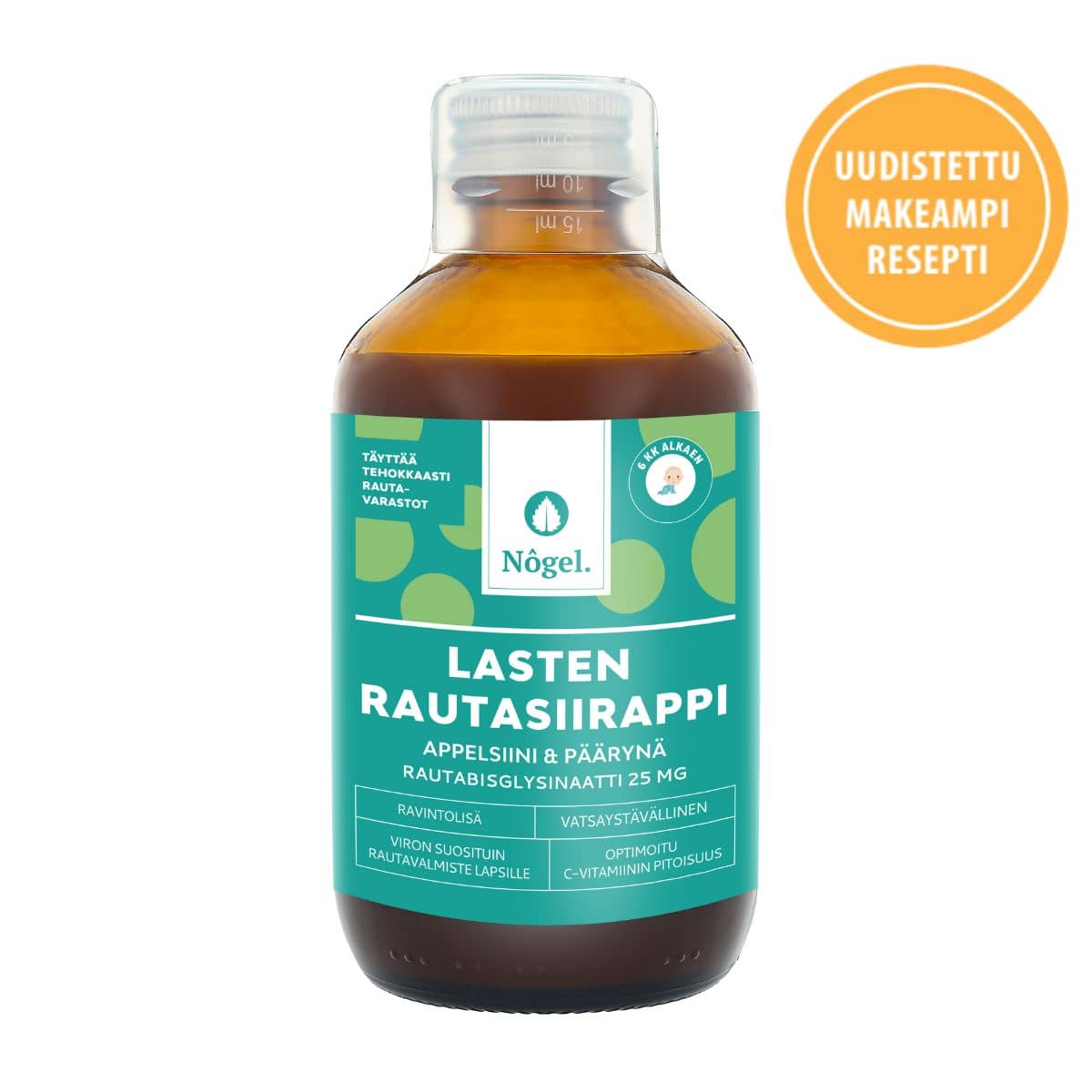 Nogel Lasten rautasiirappi - Appelsiini ja Päärynä 250 ml - Sinunapteekki.fi