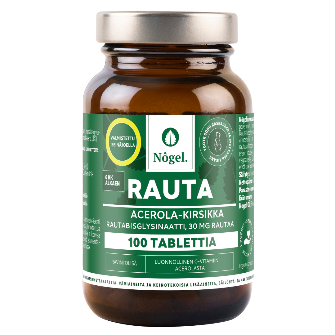 Nogel Rauta Acerola-Kirsikka 30 mg 100 tabl.