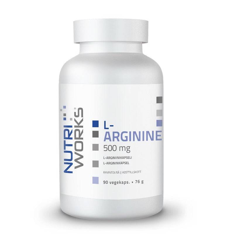 Nutri Works L-Arginine - L-argiinikapseli 500 mg 90 kaps. - Sinunapteekki.fi