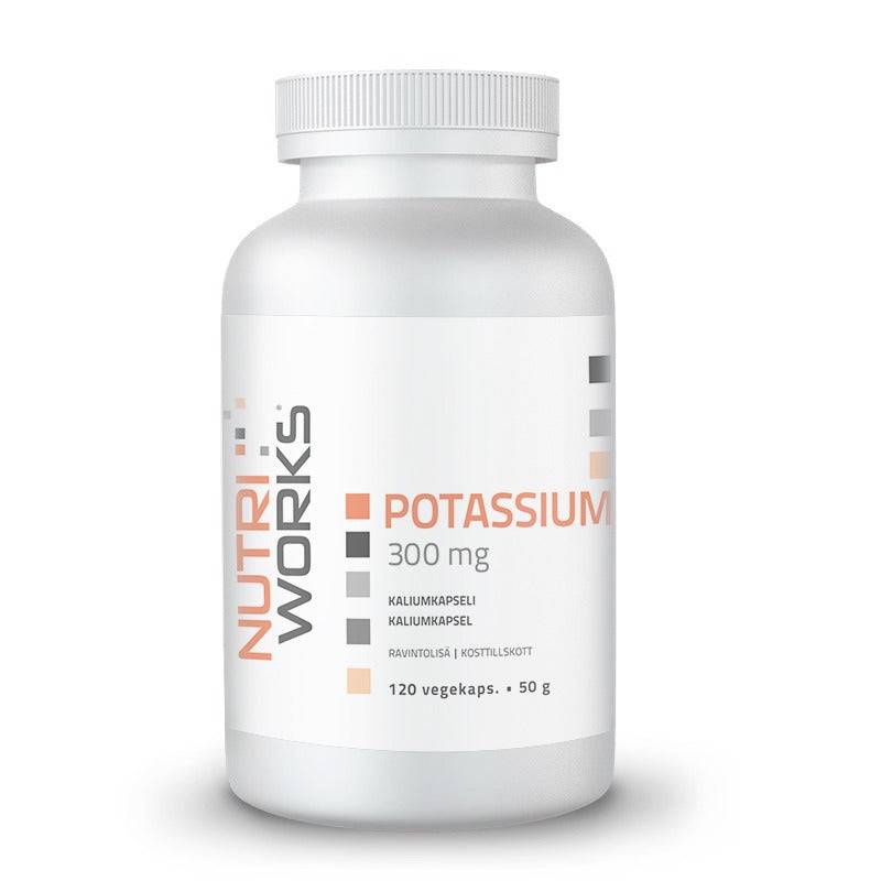 Nutri Works Potassium 300 mg - Kaliumkapseli 120 kaps. - Sinunapteekki.fi