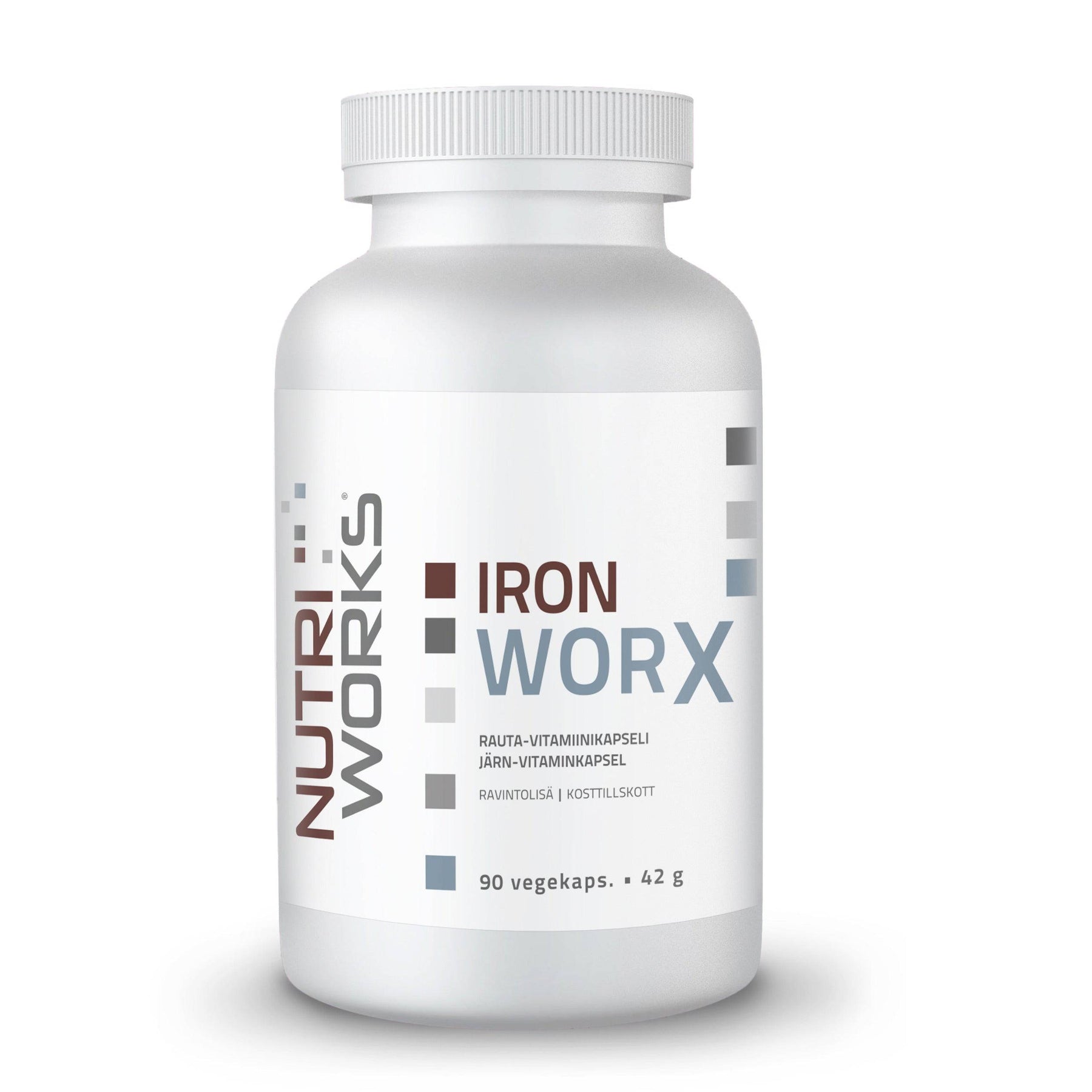 Nutri Works Iron Worx - Rauta-vitamiinikapseli 90 kaps. - Sinunapteekki.fi