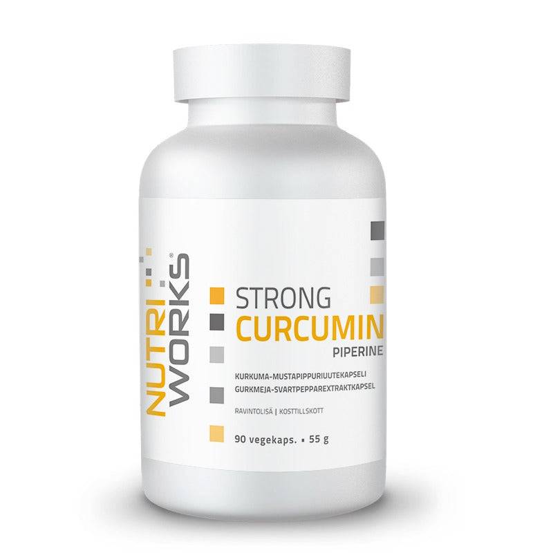 Nutri Works Strong Curcumin + Piperine - Kurkuma-mustapippuriuute 90 kaps. - Sinunapteekki.fi