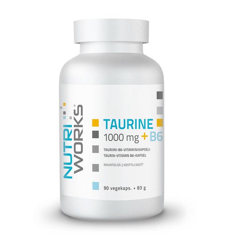 Nutri Works Taurine +B6 1000mg - Tauriini-B6-vitamiinikapseli 90 kaps. - Sinunapteekki.fi