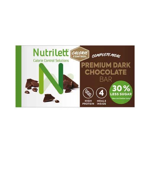 Nutrilett Premium Dark Chocolate Bar - Tummasuklaa patukka 4 kpl - Päiväys 11/2024