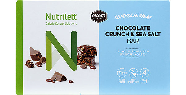 Nutrilett Chocolate Crunch & Sea Salt Bar - Rapea Maitosuklaa & Merisuola patukka 4 kpl
