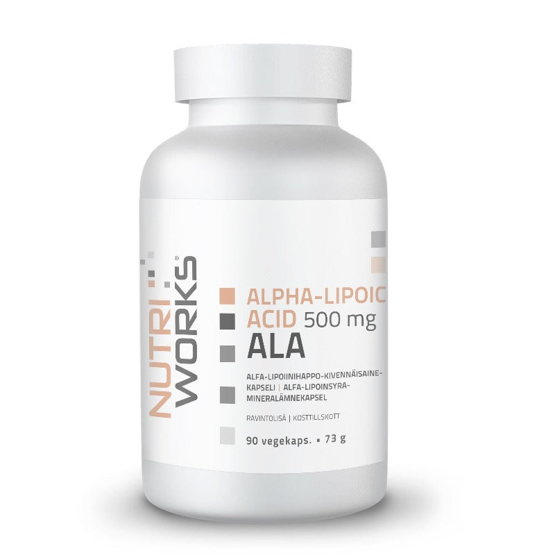Nutri Works Alpha-Lipoic Acid 500 mg - Alfa-lipoiinihappo 90 kaps.