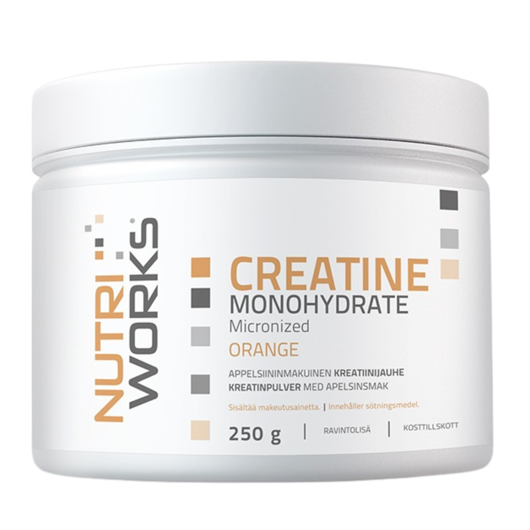 Nutri Works Creatine Monohydrate Orange - Kreatiinijauhe Appelsiini 250 g