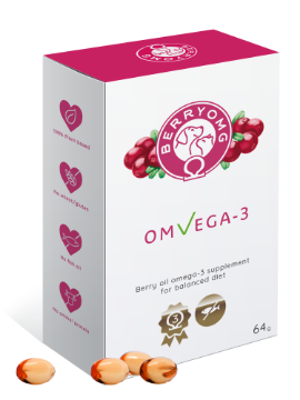 BerryOMG OMvEGA -3- Täydennysravinto Koirille ja Kissoille 90 kaps.
