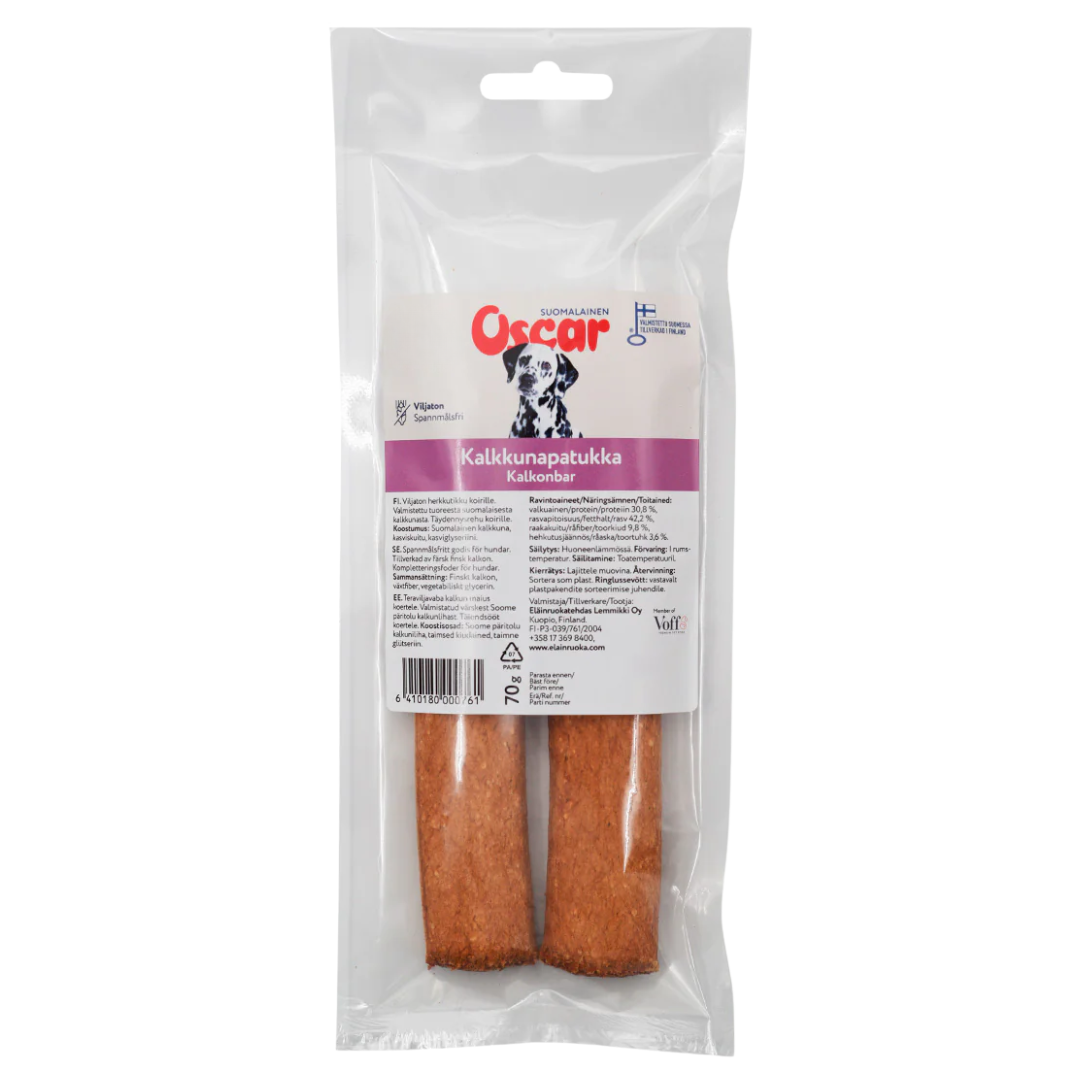 Oscar Kalkkunapatukka Koirille 70 g