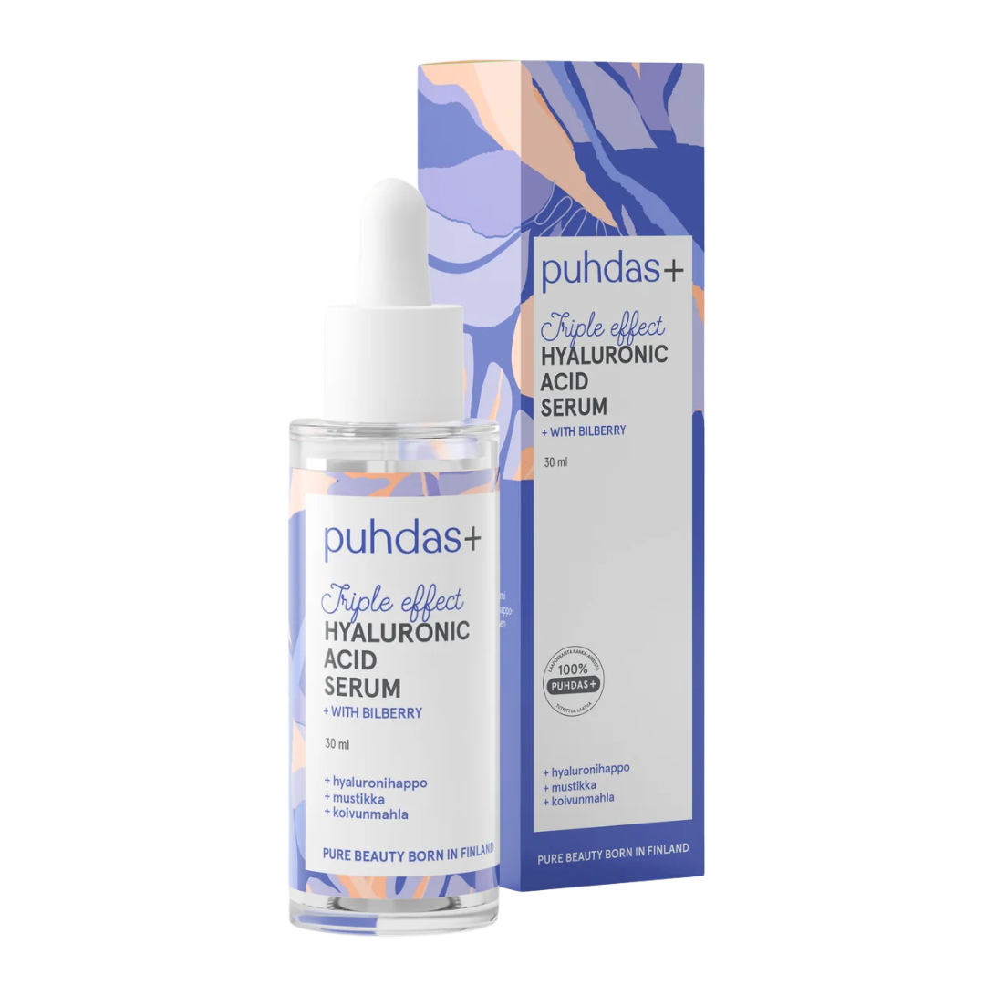 Puhdas+ Hyaluronihapposeerumi Mustikka 30 ml