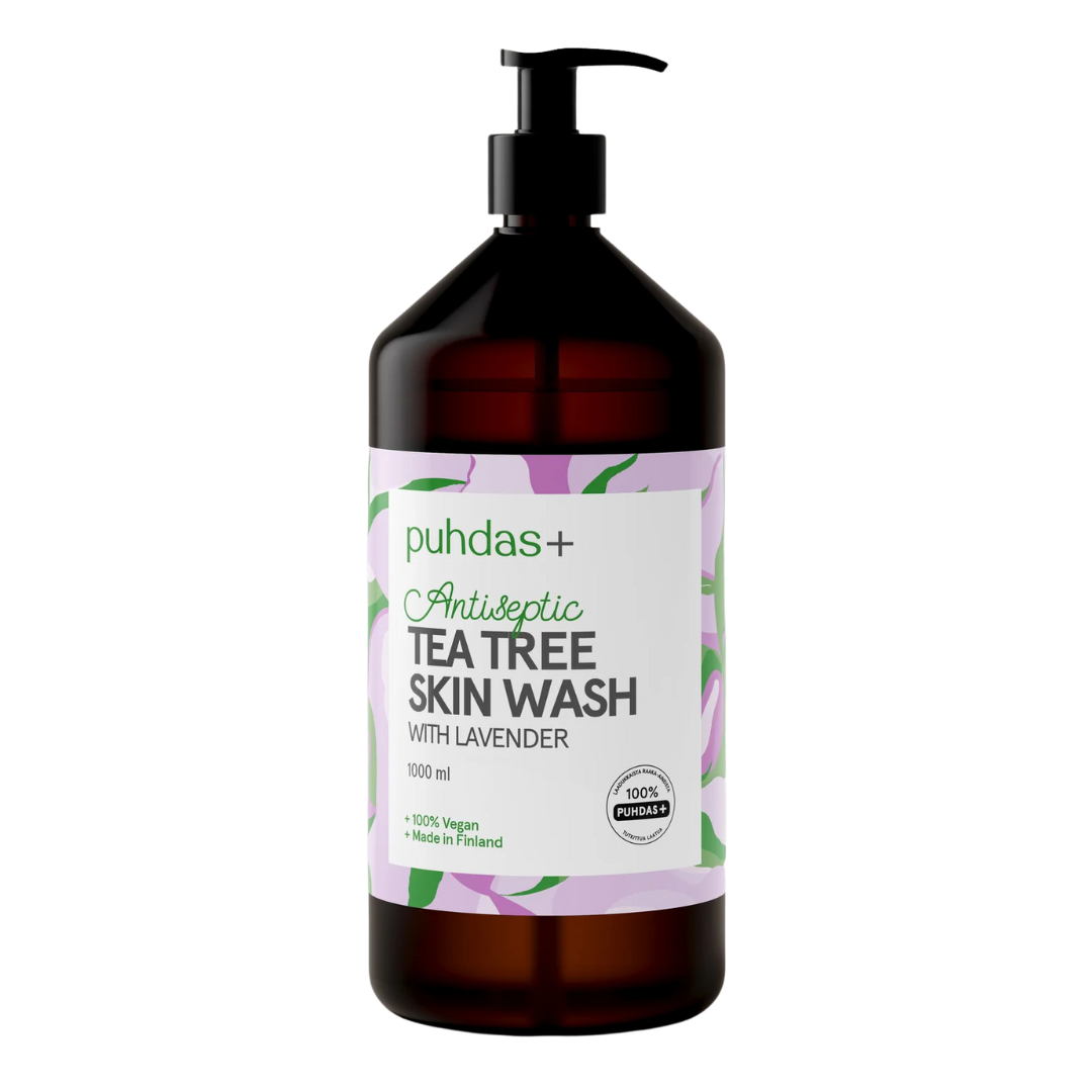 Puhdas+ Tea Tree Skin Wash - Käsien ja vartalon pesuaine laventeli 1000 ml - Sinunapteekki.fi